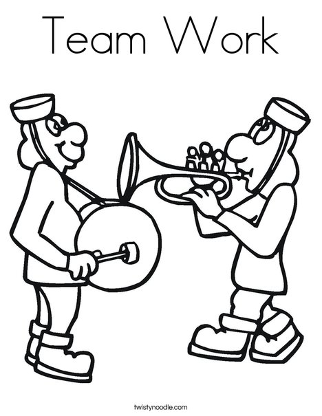 468x605 Team Work Coloring Page