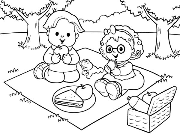 600x457 Picnic Coloring Pages Family Picnic Netart