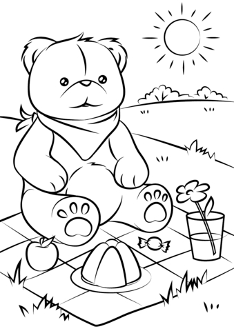 339x480 Picnic Coloring Page Funycoloring Teddy Bear Picnic Coloring Pages