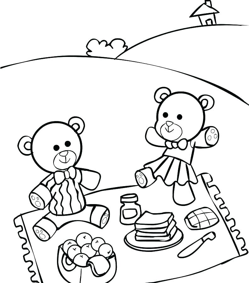791x900 Bear Family Coloring Pages Picnic Coloring Page Coloring Pages