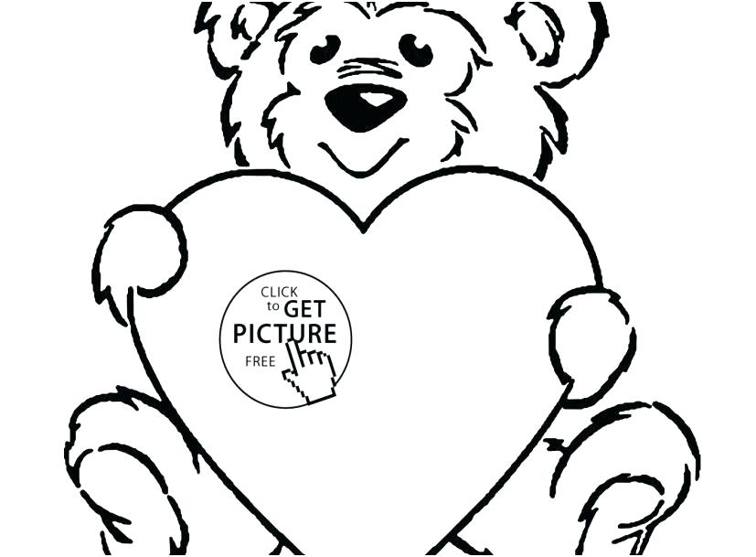 827x609 Teddy Bear With Heart Coloring Pages Free Coloring Human Heart