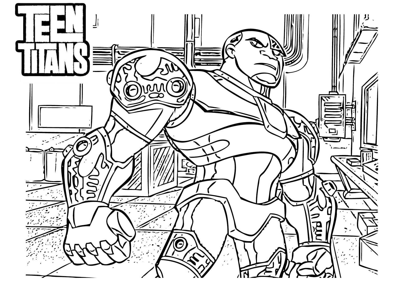1691x1196 Cyborg Teen Titans Coloring Pages Coloring