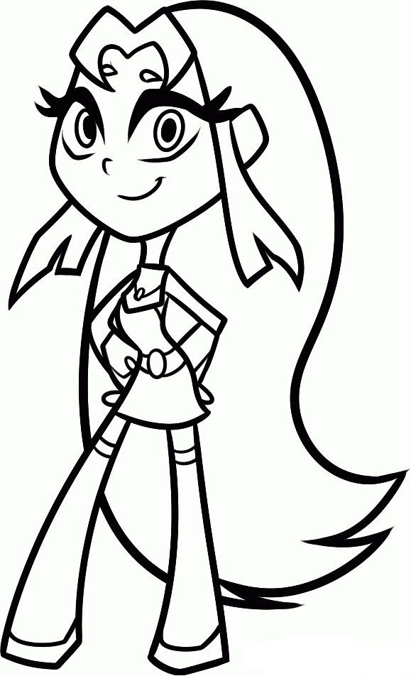579x952 Teen Titans Go Coloring Pages Starfire Coloring Kids Dc Super