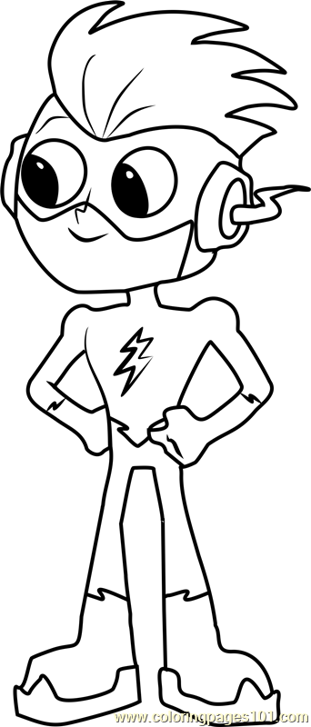 342x800 Kid Flash Coloring Page