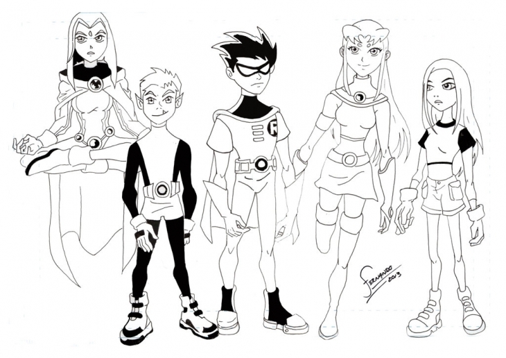 730x516 Printable Teen Titans Coloring Pages