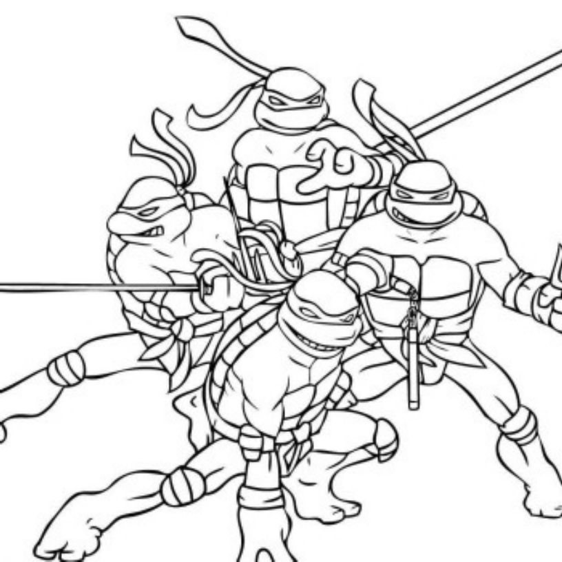 816x816 Teenage Mutant Ninja Turtles Coloring Pages