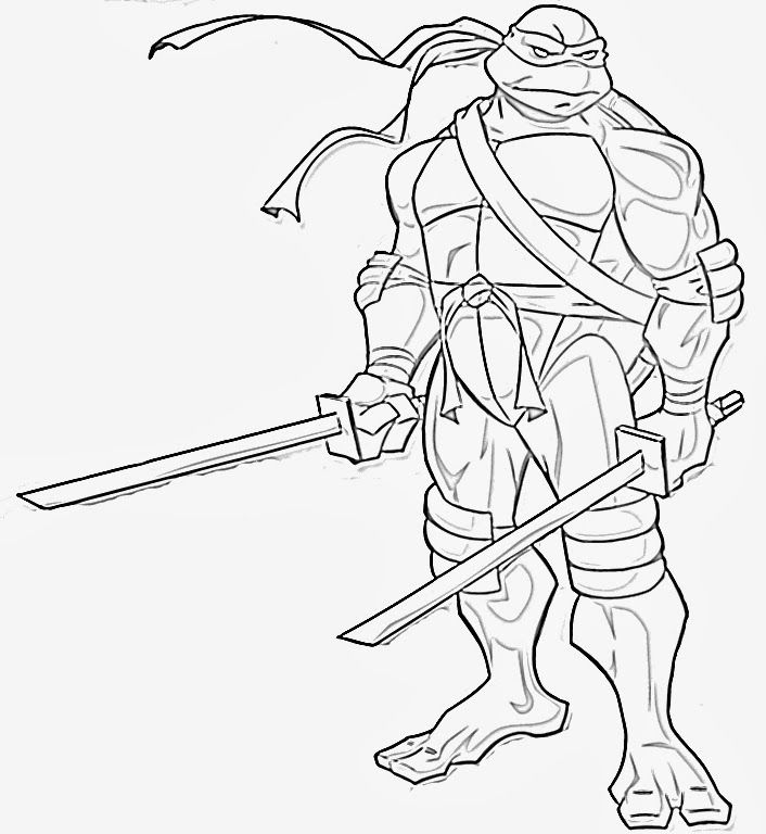 706x768 Ninja Turtle Printable Coloring Pages