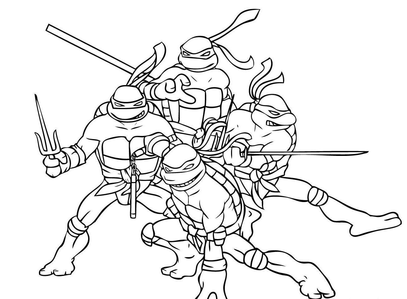 1307x959 The Ninja Turtles Coloring Pages Kids Ninja