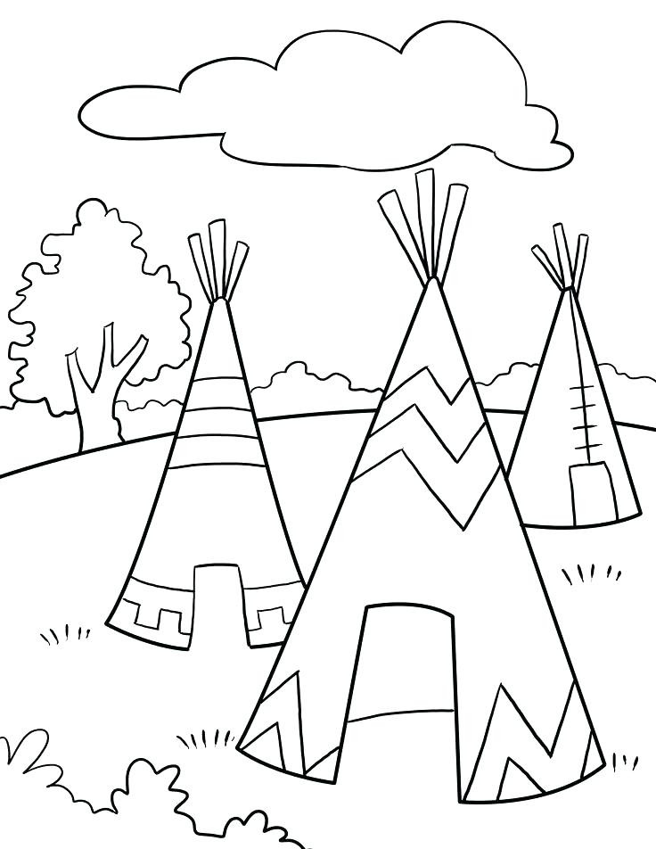 736x952 Teepee Coloring Page Free Printable Color Print