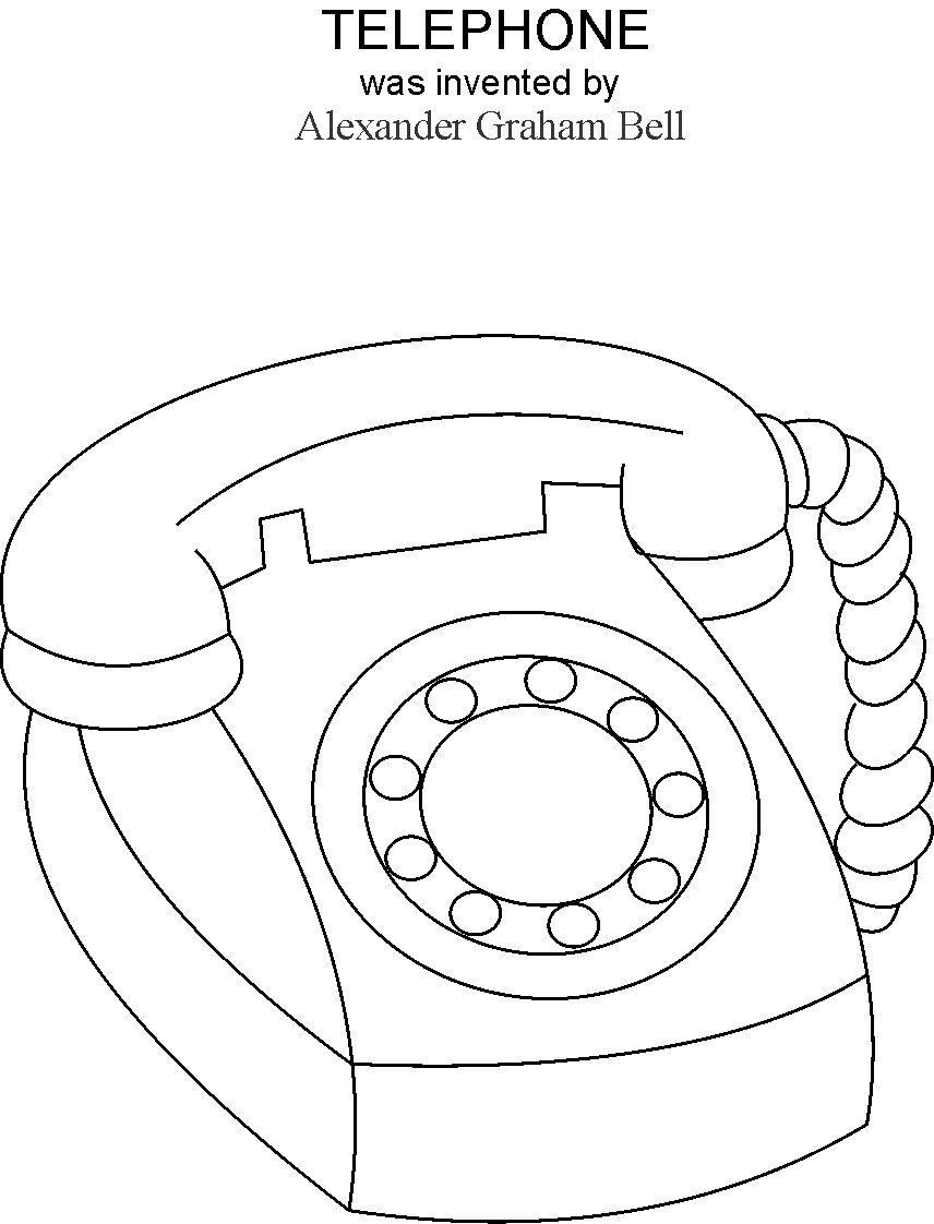 856x1122 Telephone Coloring Printable Page