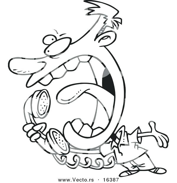 600x620 Telephone Coloring Pages