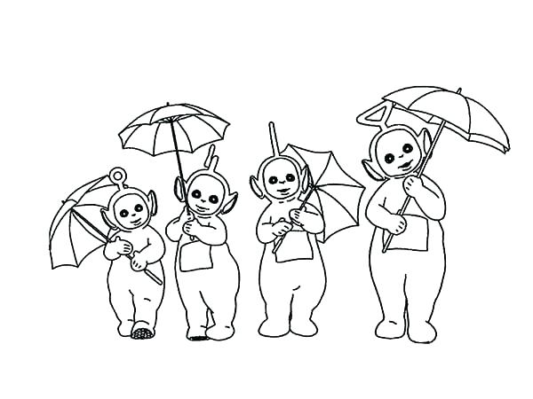 600x450 Teletubbies Coloring Pages Coloring Pages The And Their Umbrella