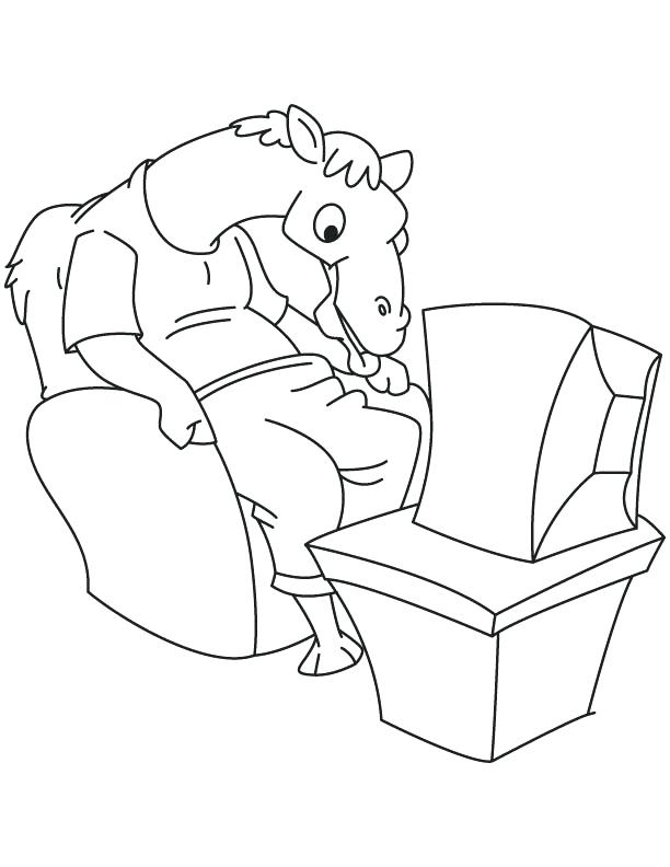612x792 Tv Coloring Page Camel Watching Coloring Page Tv Character