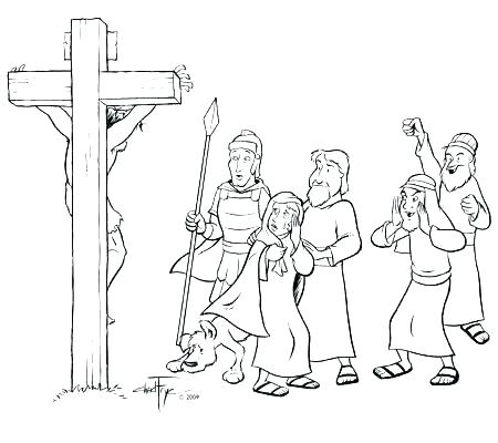 450x400 Jesus On The Cross Coloring Pages In The Temple Coloring Page