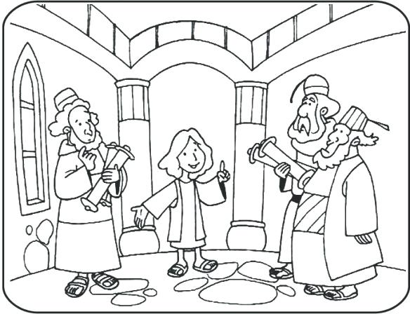 584x448 Jesus At Temple Coloring Page At Temple Craft