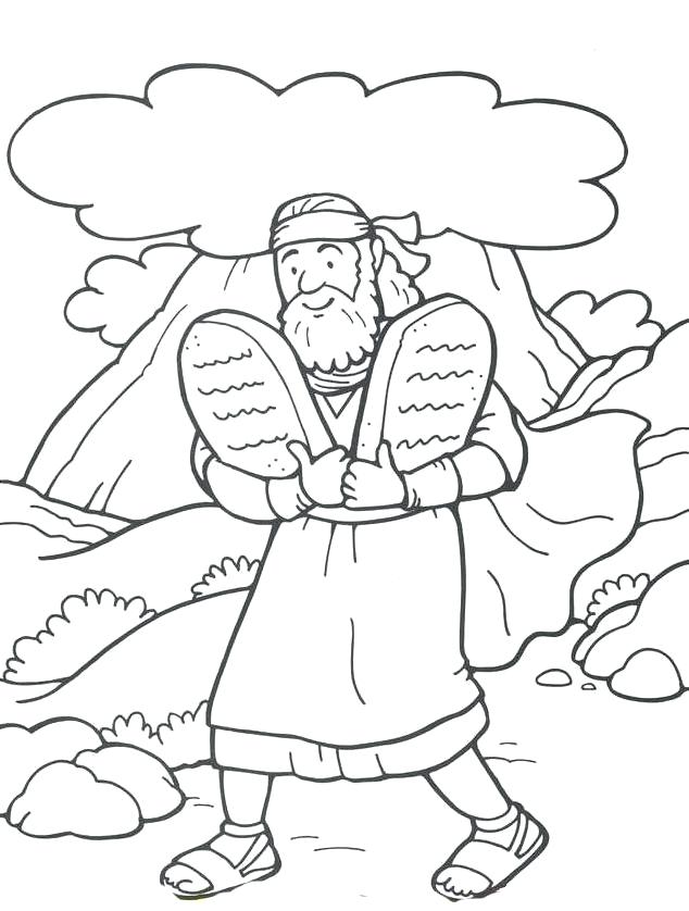 634x838 Ten Commandments Coloring Page Ten Commandments Stone Tablets