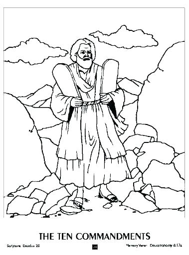 379x512 Ten Commandments Coloring Sheet
