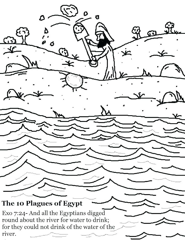 736x952 Plagues Of Egypt Colouring Pages Coloring Ten X Free Pag