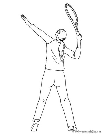 364x470 Woman Tennis Player Waiting For The Ball Coloring Page Coloring