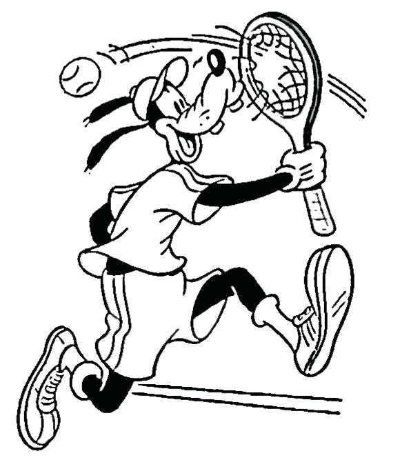 580x667 Tennis Coloring Pages Tennis Coloring Pages Goofy Playing Tennis