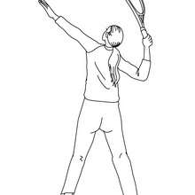 220x220 Woman Tennis Player Overhand Serve Coloring Pages