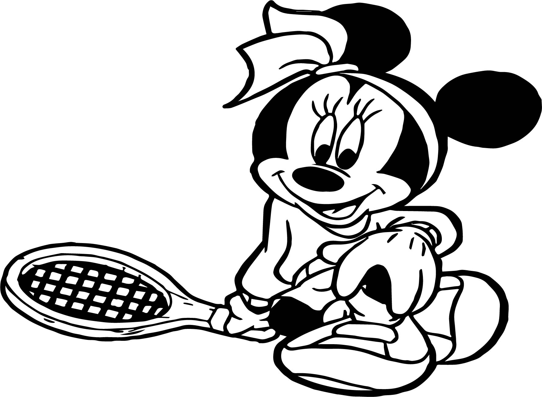 1775x1300 Minnie Kid Playing Tennis Coloring Page Wecoloringpage