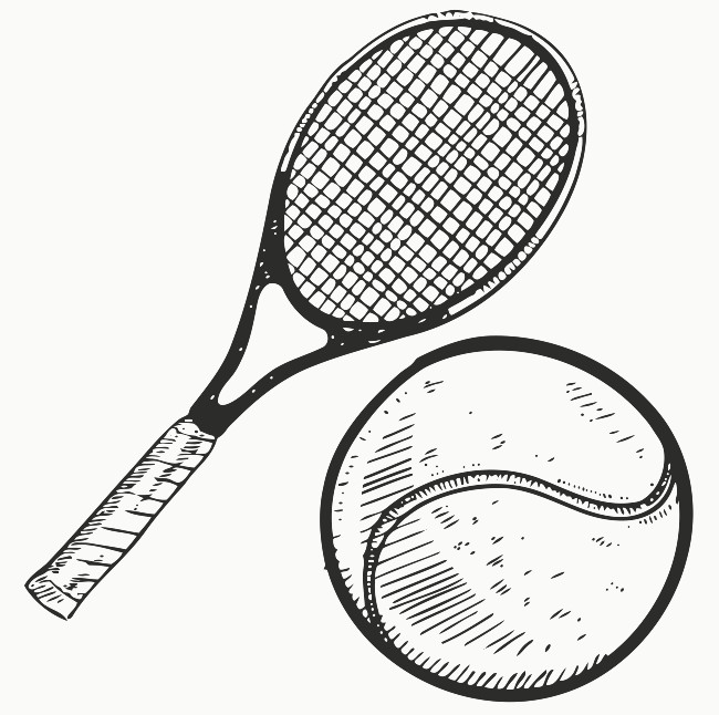 650x646 Tennis Ball Racquet Printable Image Illustration Sketch For Tennis
