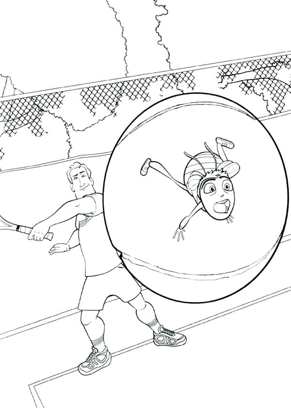 600x840 Tennis Coloring Pages Tom And Playing Tennis Coloring Page