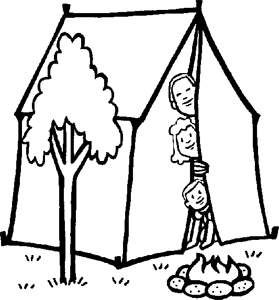 279x300 Family Camping Coloring Page For Kids