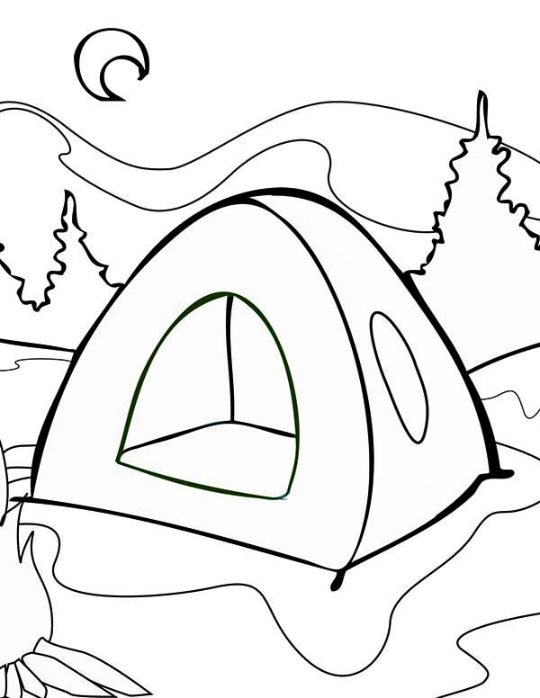600x776 Summer Tent On Summer Camp Coloring Page