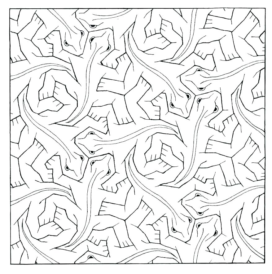 878x884 Tessellation Coloring Pages Tessellation Pictures To Color
