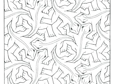 440x330 Mc Escher Coloring Pages Tessellation Coloring Pages Tessellation
