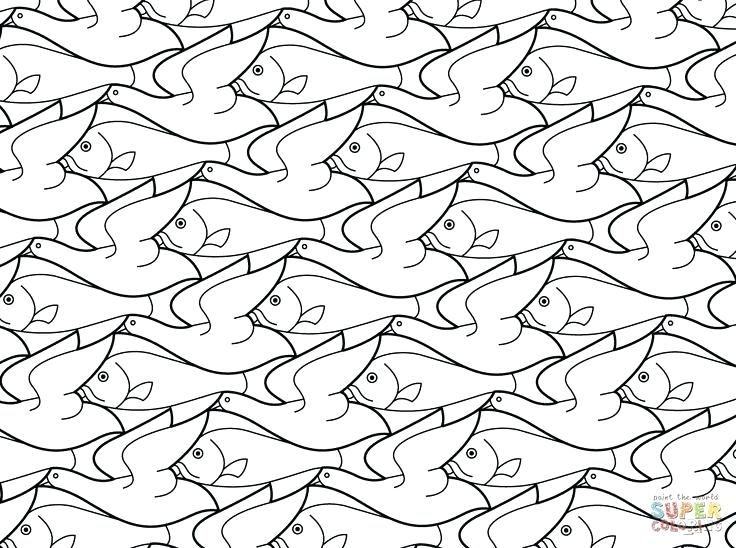 736x548 Tessellation Coloring Pages Printable Tessellation Coloring Pages