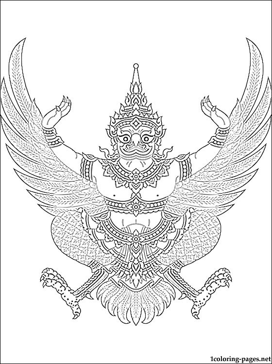 560x750 Thailand Coat Of Arms Coloring Page Coloring Pages