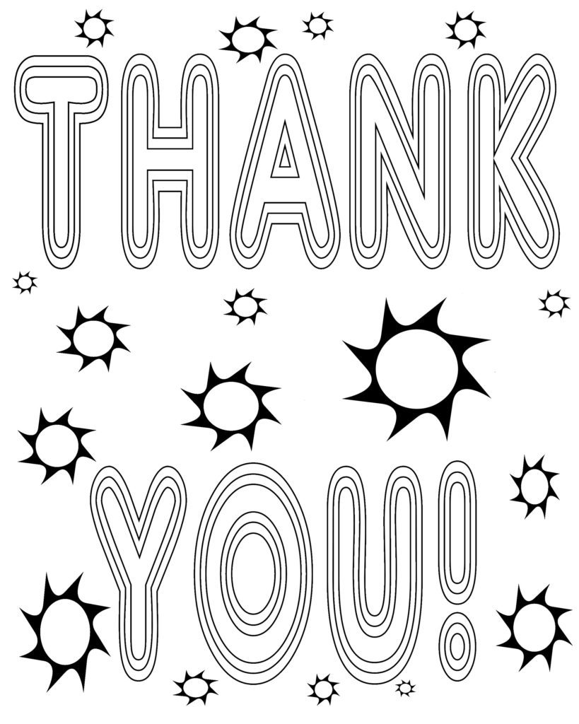 819x1024 Printable Thank You Cards Kids Can Color In Card Coloring Page