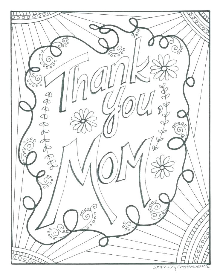 736x920 Thank You Mom Coloring Pages Free
