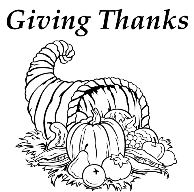 672x664 Giving Thanks Coloring Page