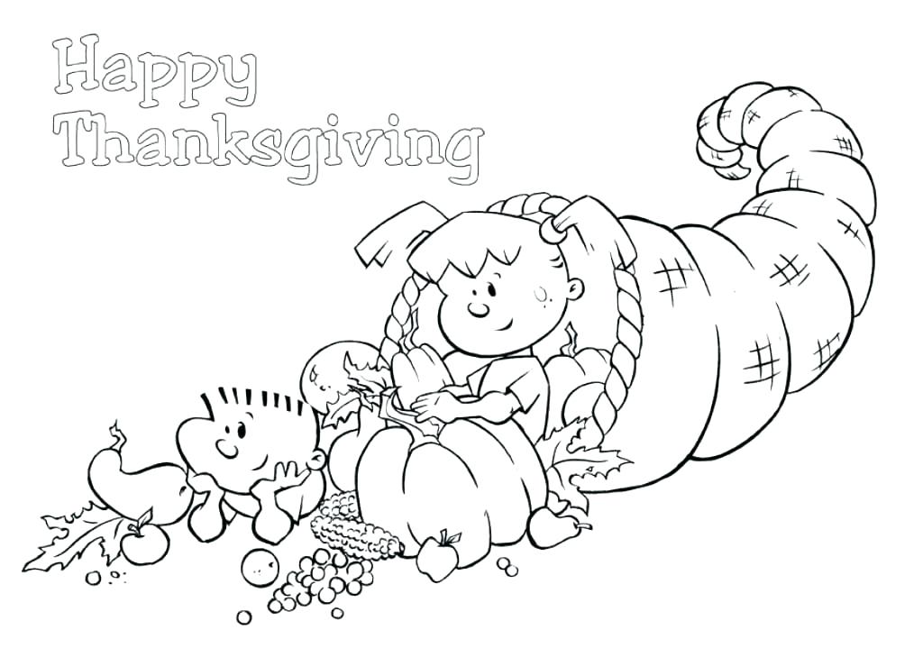 1024x719 Cornucopia Coloring Page Thanksgiving Cornucopia Coloring Pages