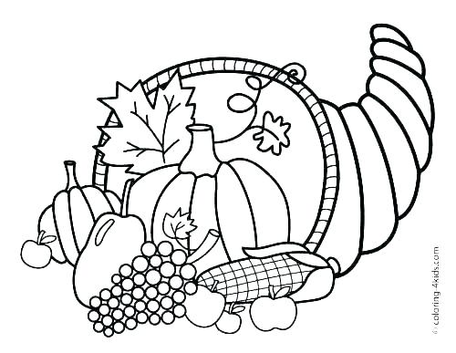 500x387 Thanksgiving Cornucopia Coloring Pages Thanksgiving Pia Coloring
