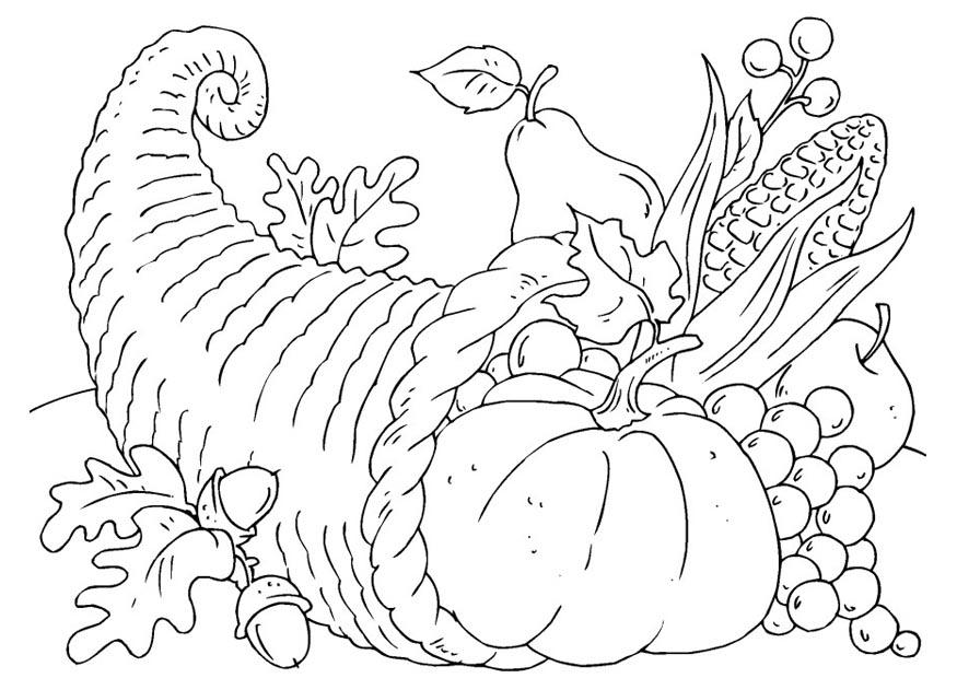 875x620 Coloring Page Thanksgiving Basket