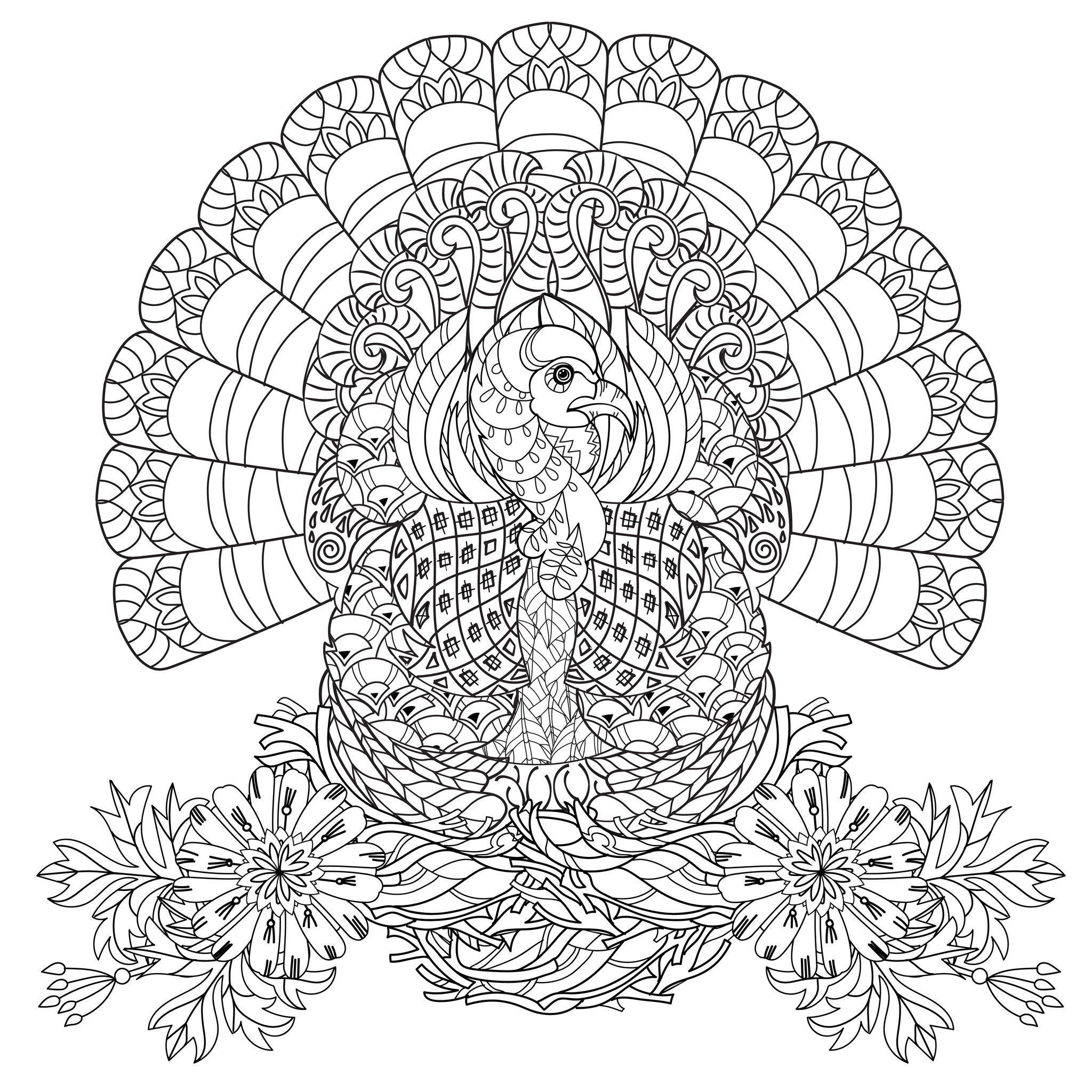 2048x2048 Free Adult Thanksgiving Coloring Pages