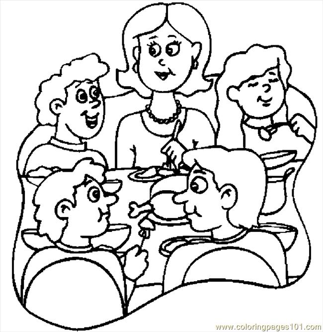 650x667 Thanksgiving Dinner Coloring Page