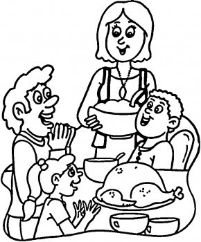 290x350 Thanksgiving Dinner Coloring Pages