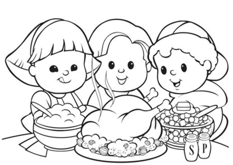 788x557 Thanksgiving Dinner Turkey Coloring Book