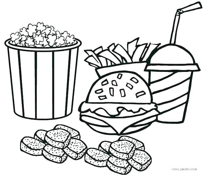 670x568 Free Food Coloring Pages To Print Projects Design Junk Food