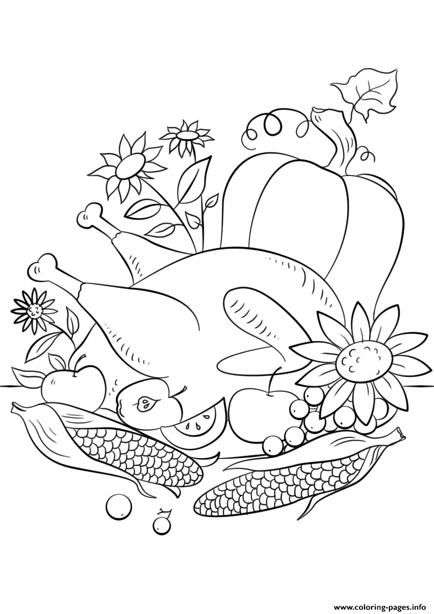 849x1200 Thanksgiving Food Coloring Pages Printable