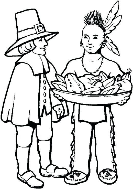 520x738 Indian Coloring Pages Printables Free Thanksgiving Coloring
