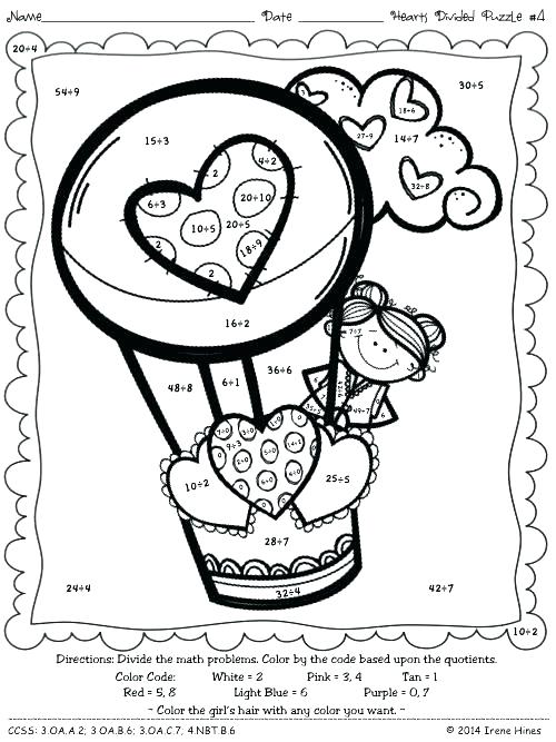500x667 Grade Coloring Pages Coloring Math Worksheets Division