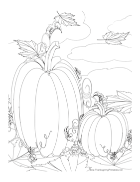 281x364 This Thanksgiving Coloring Page Features Two Pumpkins In A Pumpkin