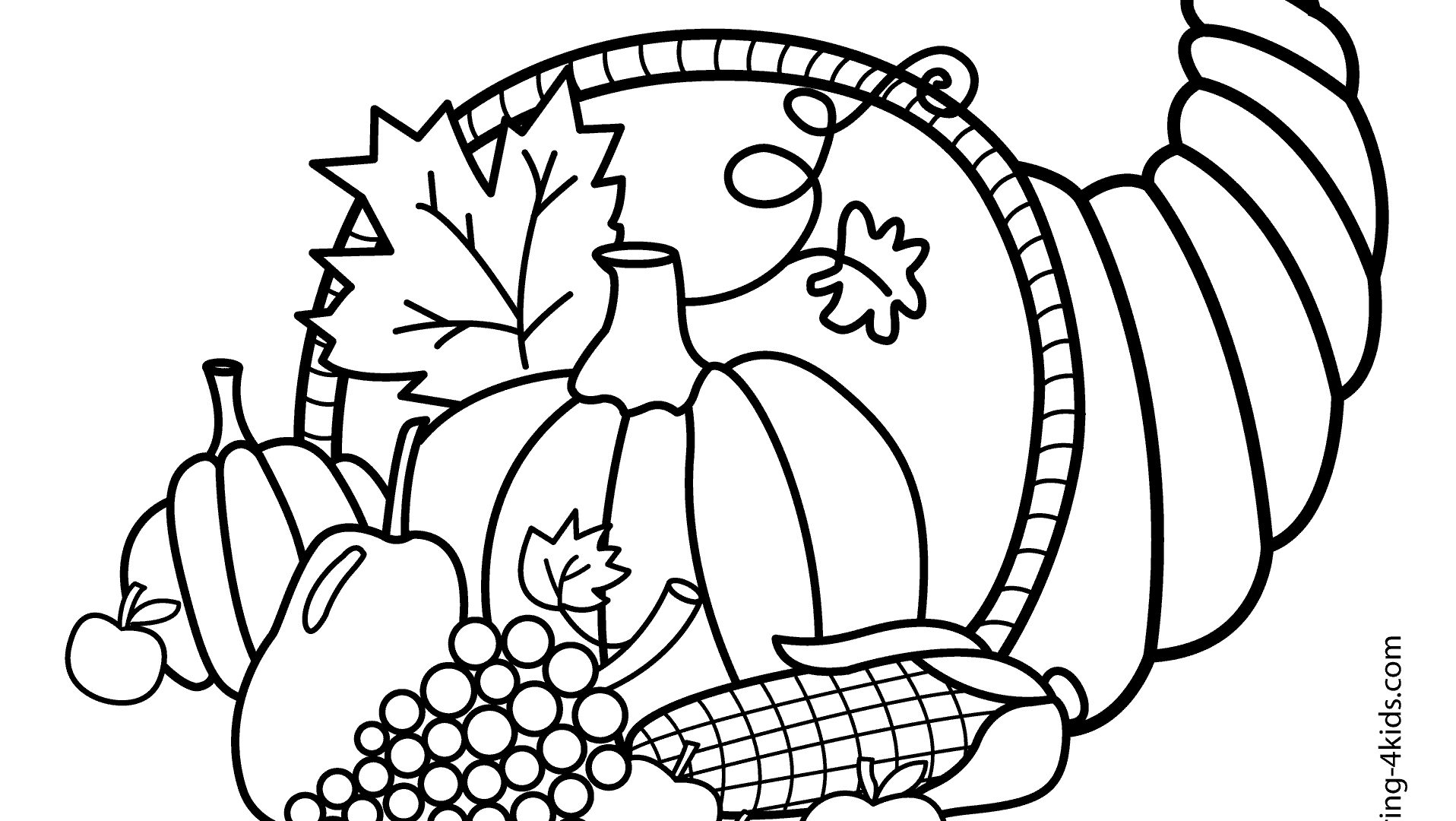 1916x1080 Thanksgiving Coloring Pages Pictures Easye Turkey